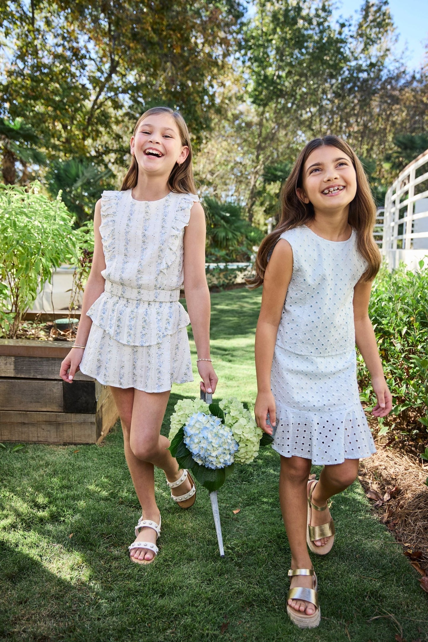 Cleo Dress, Light Aqua Eyelet