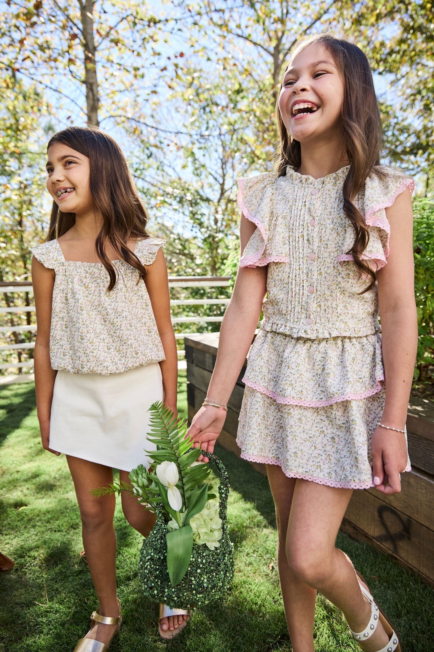 Talia Top, Cream Ditsy
