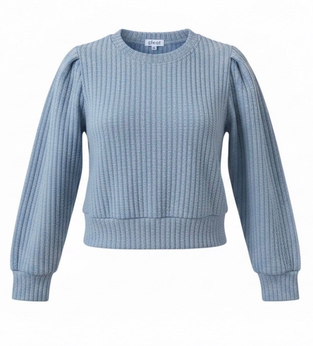 Jane Sweatshirt, Textured French Blue