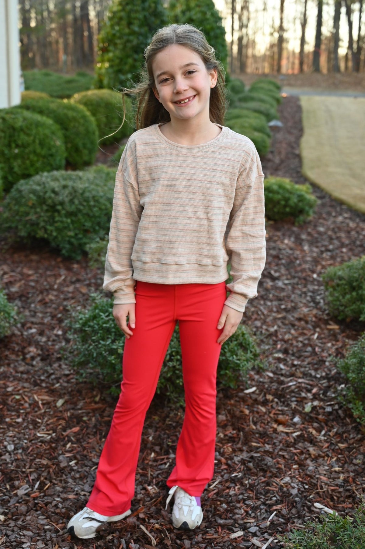 Florie Flare Leggings, Red