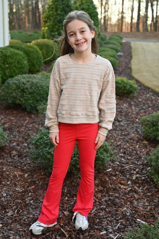 Florie Flare Leggings, Red