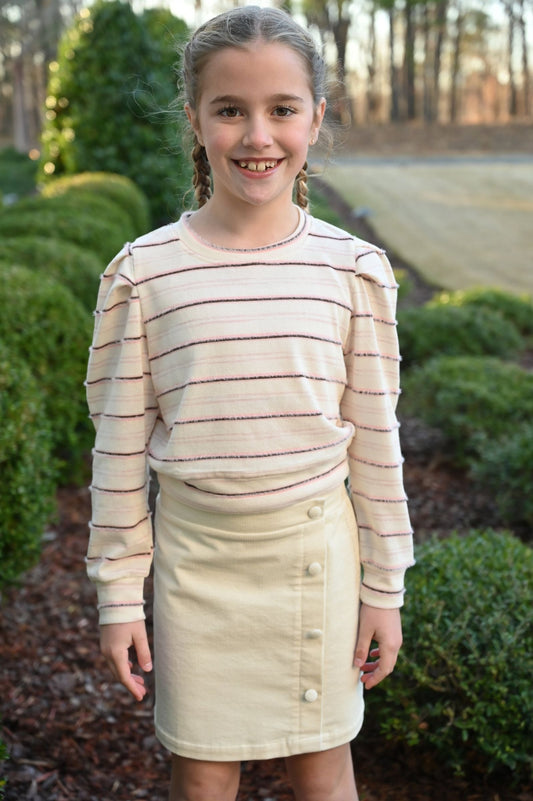Peyton Top, Blush Stripe