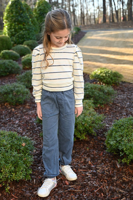 Peyton Top, Periwinkle Stripe