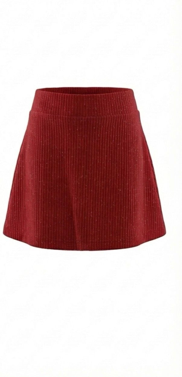 Libba Skirt, Red Velour