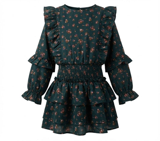 Charlie Dress, Evergreen Vintage Floral
