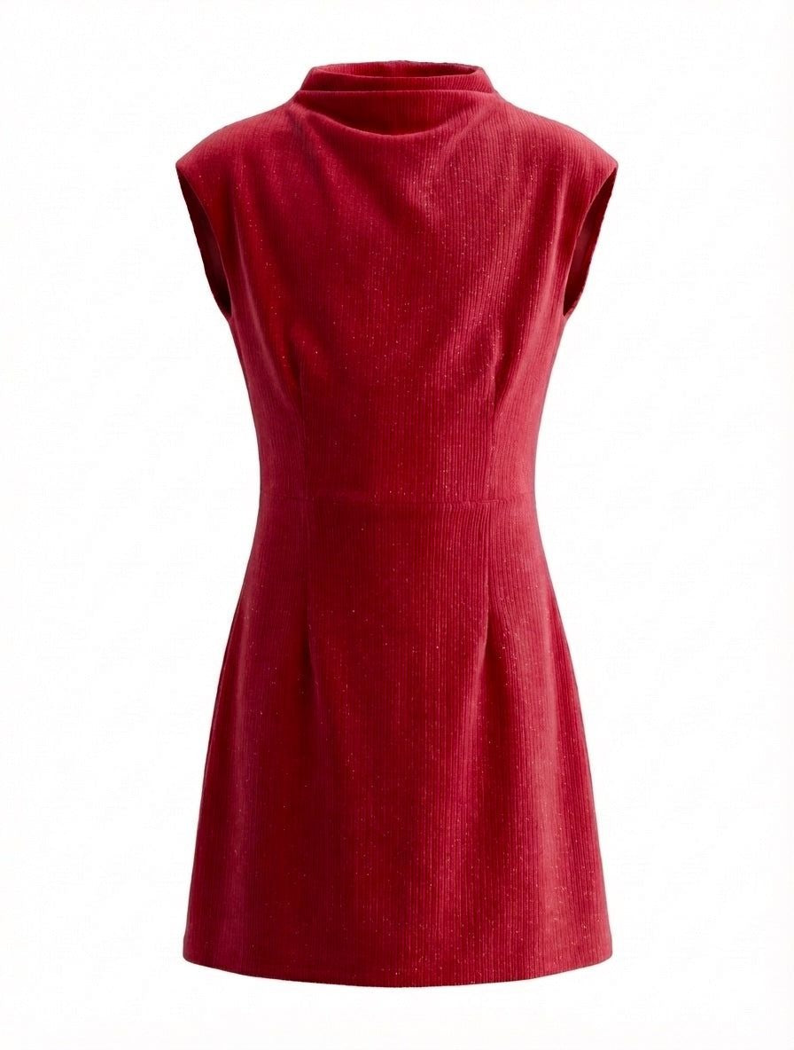 Jenny Dress, Red Velour
