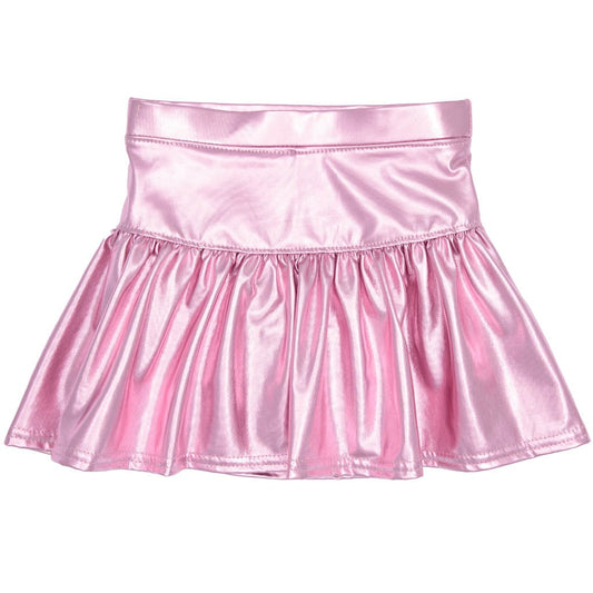 Metallic Gathered Skort, Light Pink