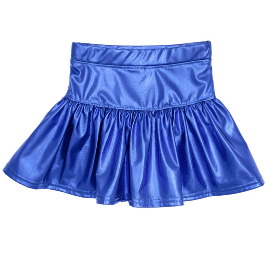 Metallic Drop Waist Skort, Royal