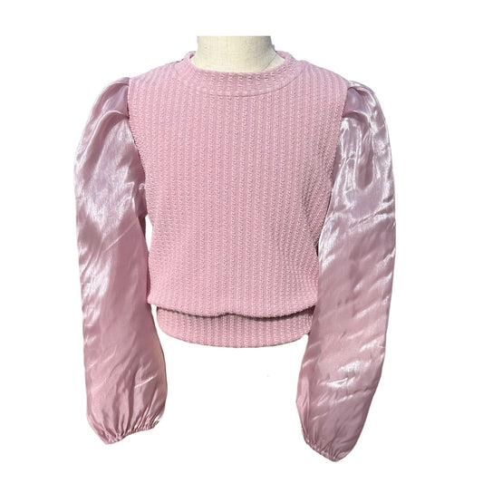 Peyton Textured Sweater, Pink/Shimmer