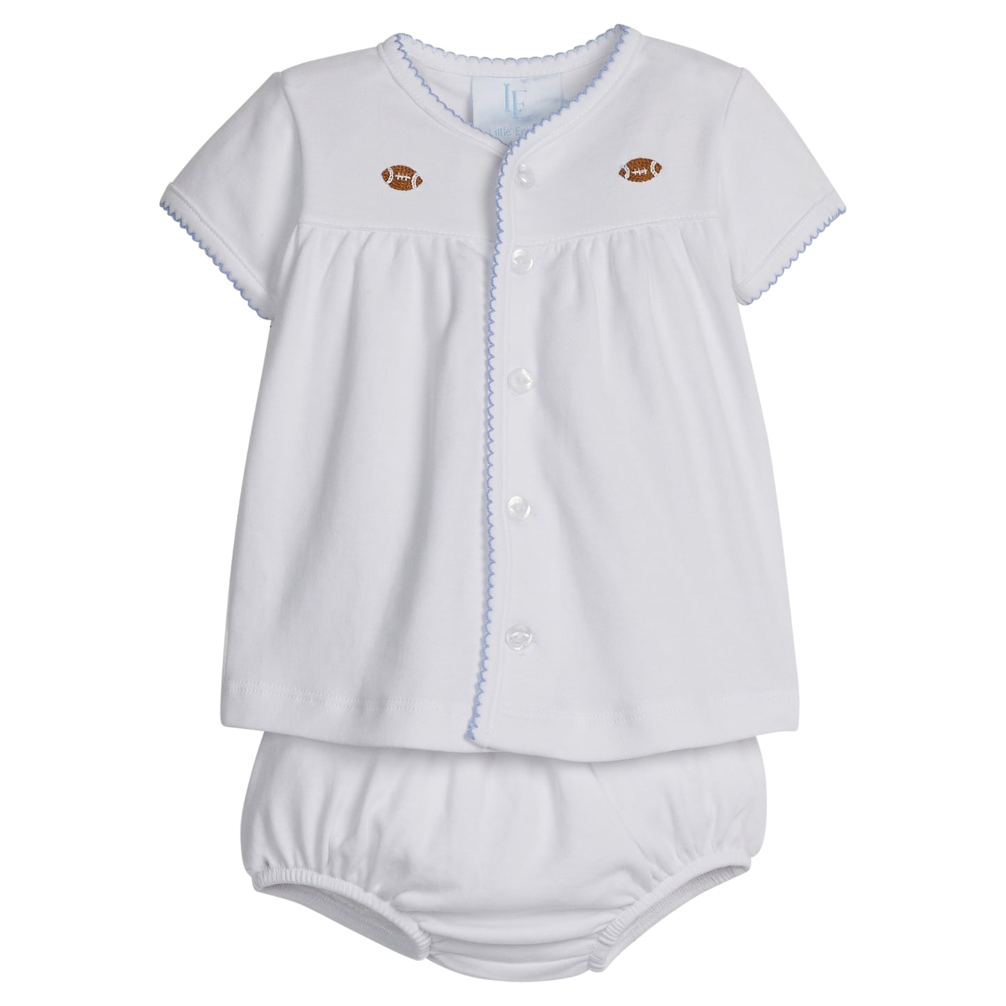 Pinpoint Layette Knit Set, Football