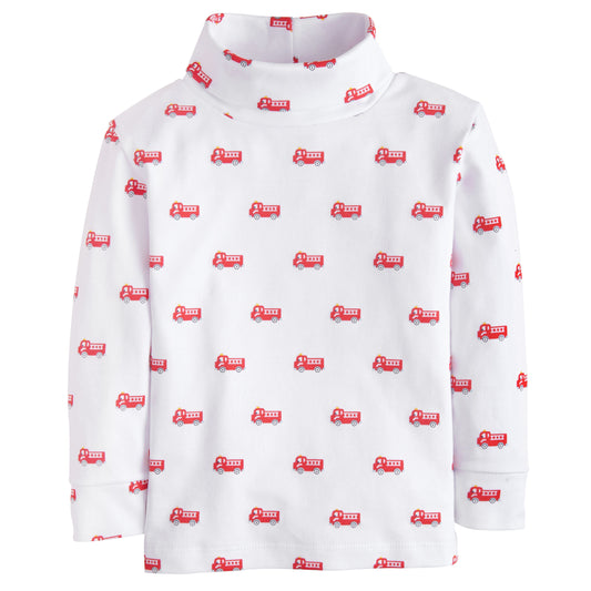 Printed Turtleneck, Fire Trucks