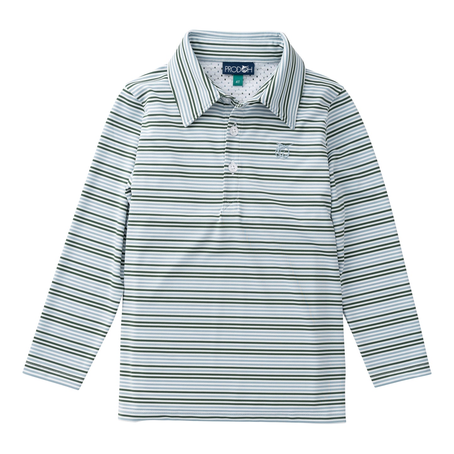 Long Sleeve PRO Performance Polo, Arona Camping Green Stripe