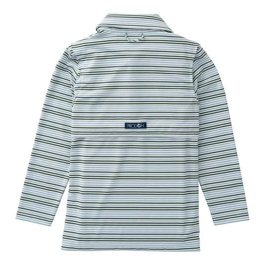 Long Sleeve PRO Performance Polo, Arona Camping Green Stripe