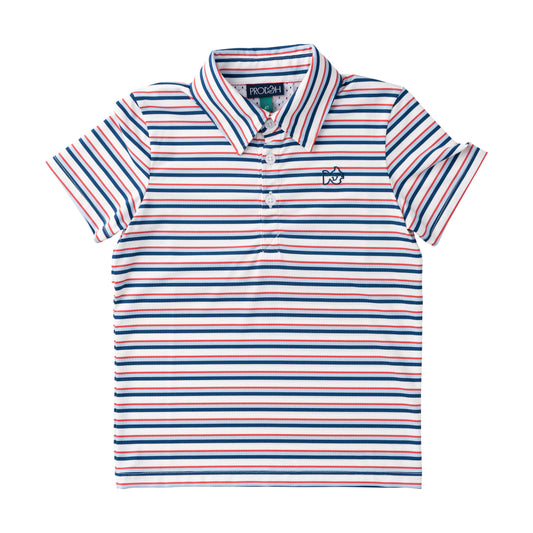Short Sleeve Pro Performance Polo, Independence Day Stripe