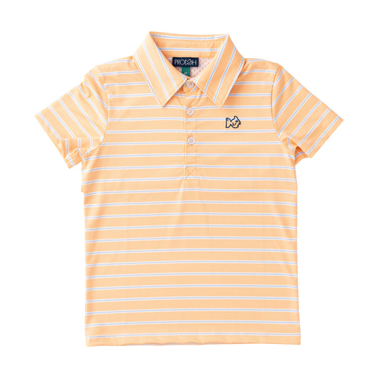 Pro Performance Polo, Orange Chiffon Stripe