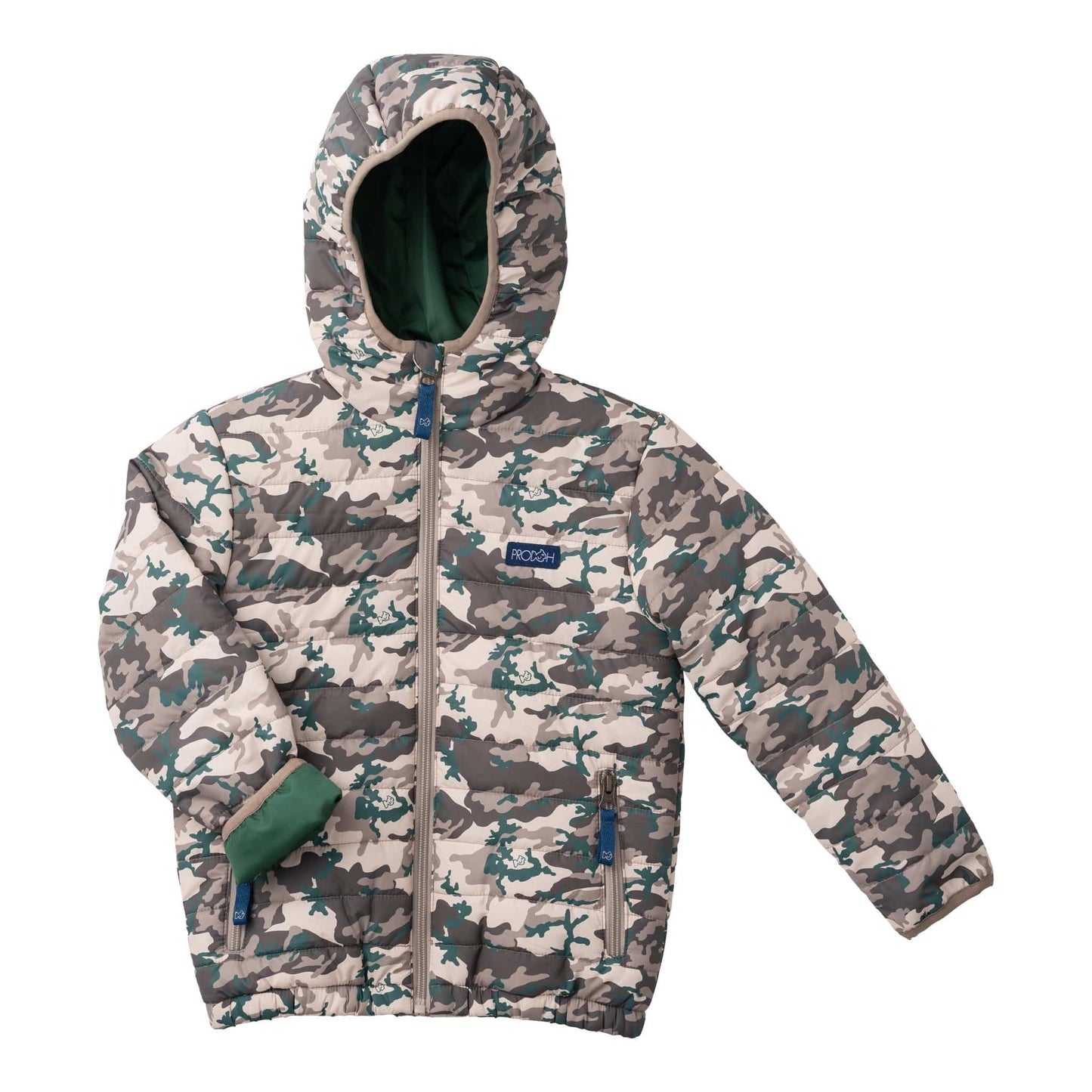 Hooded Puffer Jacket, Neutral Camo