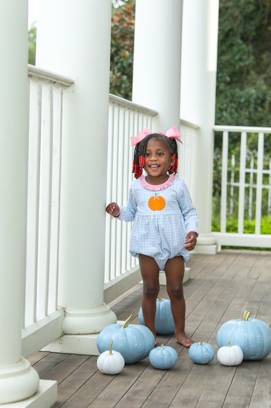 Pumpkin Applique Ruffle Bubble