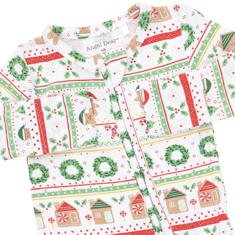 Gingerbread Fair Isle, 2 Way Zipper Footie