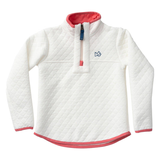 Quilted Zip Pullover, Marshmallow