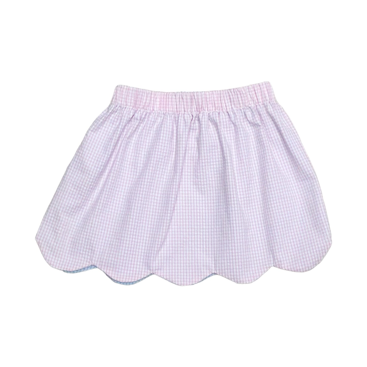 Reversible Kendall Skirt, Light Blue & Pink Seersucker