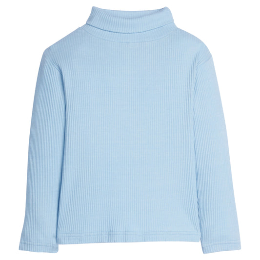 Ribbed Turtleneck, Ice Blue