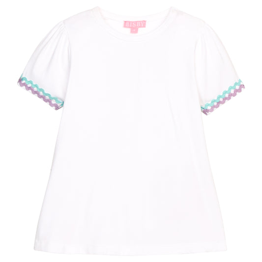 Ric Rac Essential Tee, Aqua & Lavender
