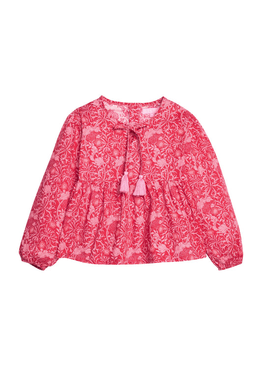 Riviera Top, Cambridge Crimson Floral