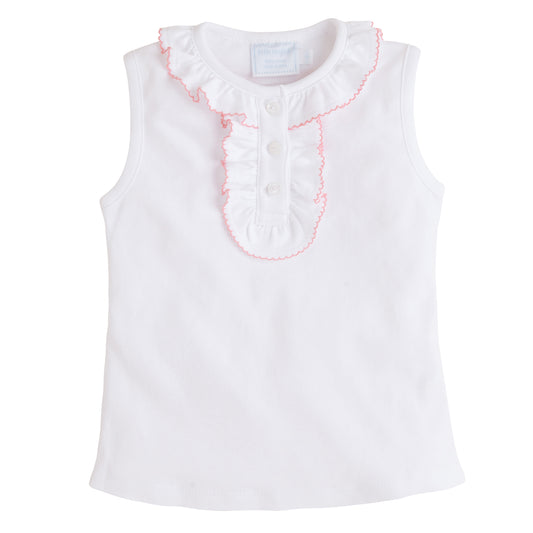 Ruffle Henley, Light Pink