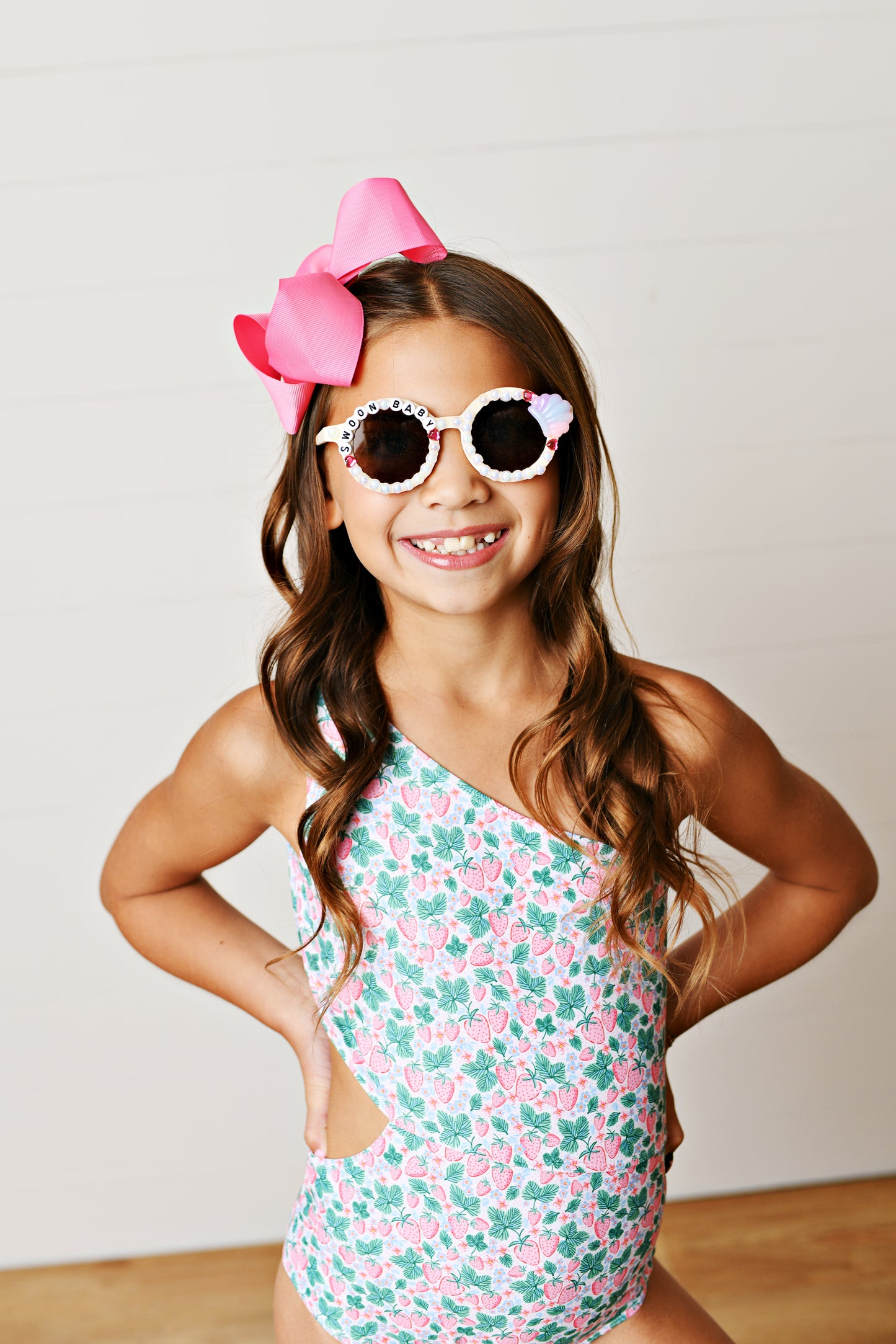 Strawberry One-Shoulder Cutout Swimsuit