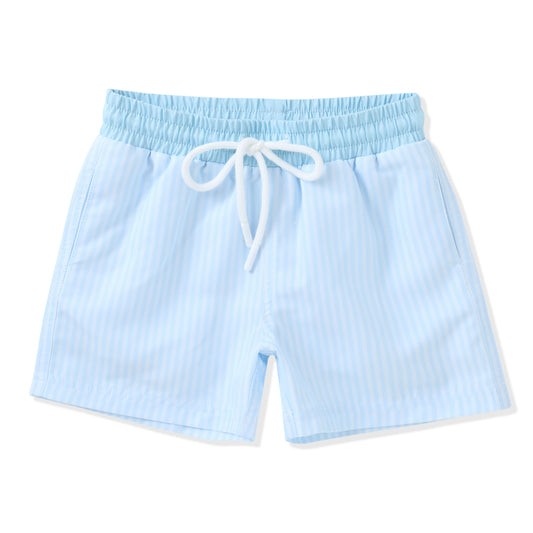 Light Blue Stripe Swim Trunks