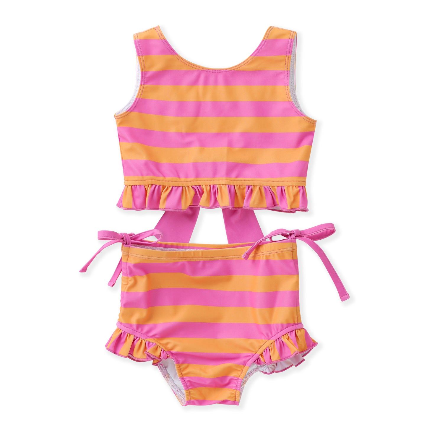 Pink & Orange Stripe Swimsuit