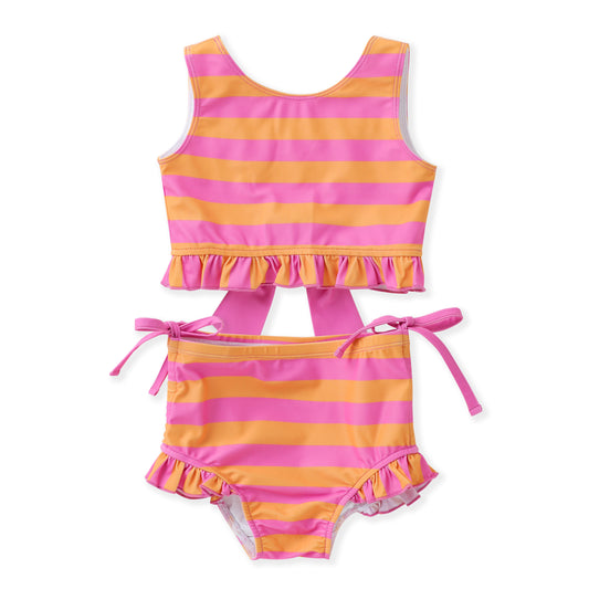 Pink & Orange Stripe Swimsuit