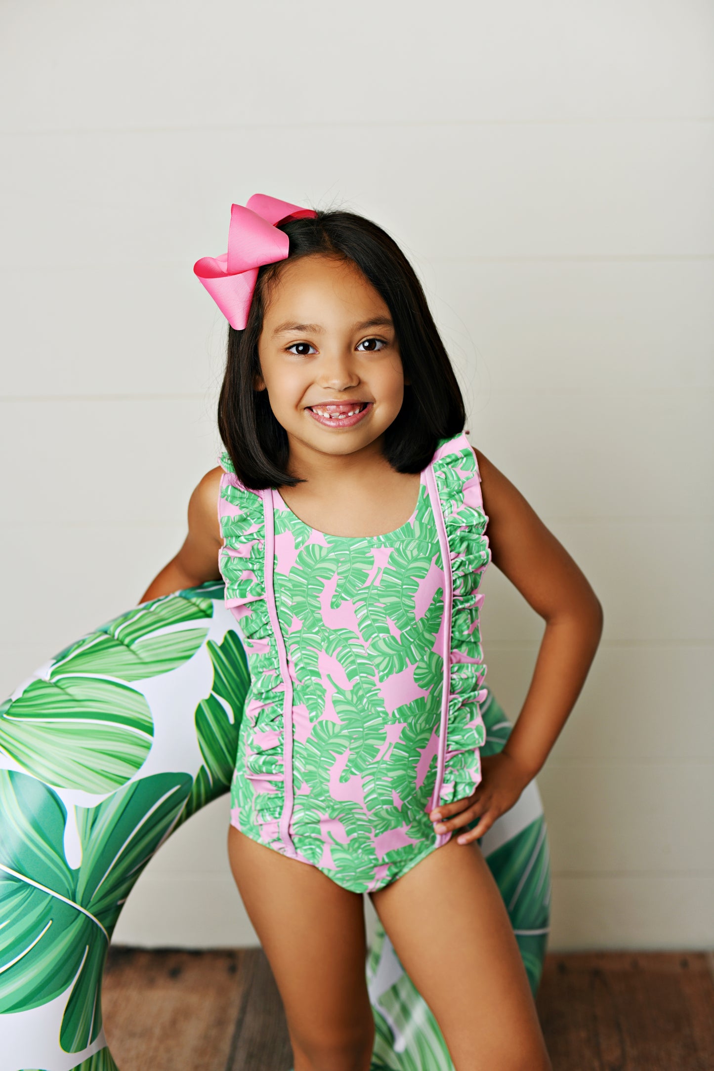 Palm Breeze Ruffle One Piece Swimsuit