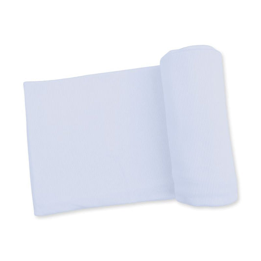Solid Sheer Blue Rib, Swaddle Blanket