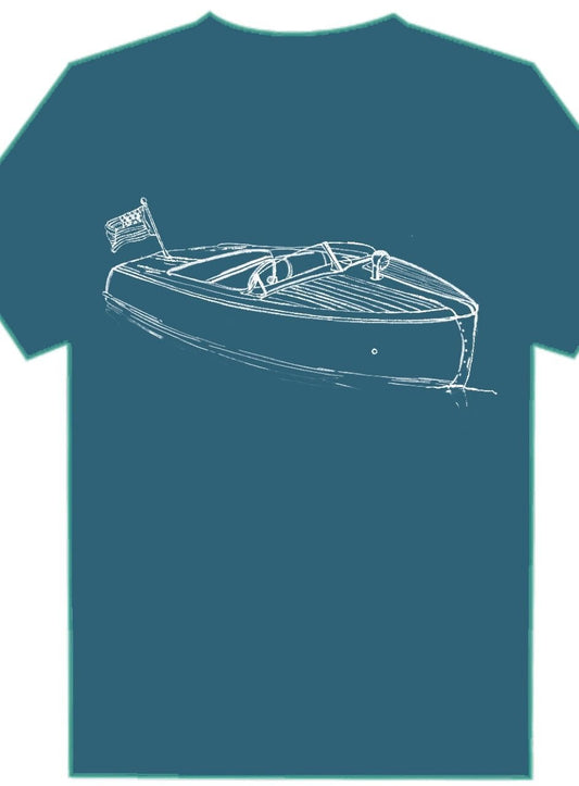 Denim Blue Wooden Boat Tee