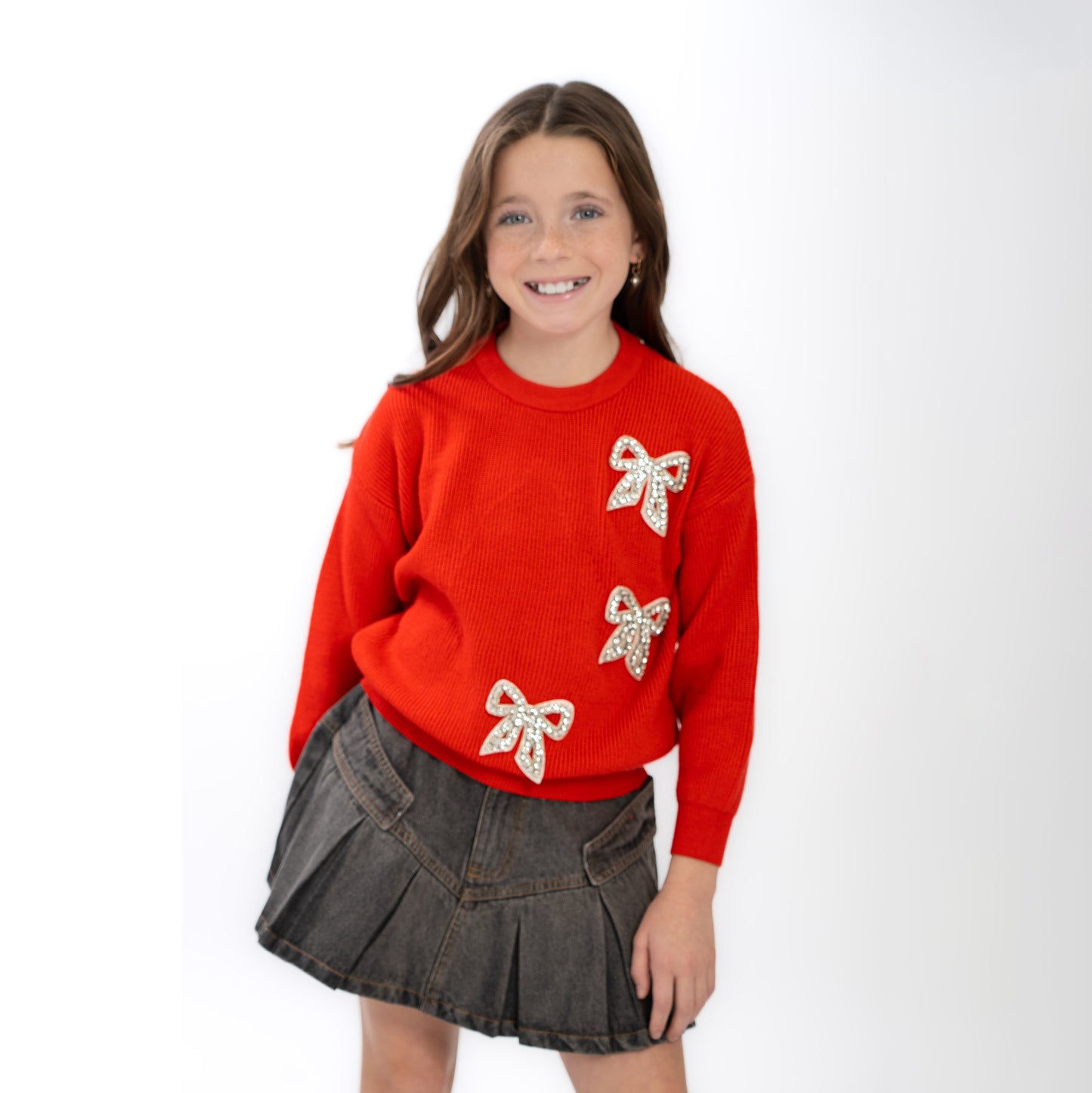 3-Bows Crew Neck Sweater