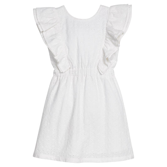 Sadie Dress, White Trellis Jacquard