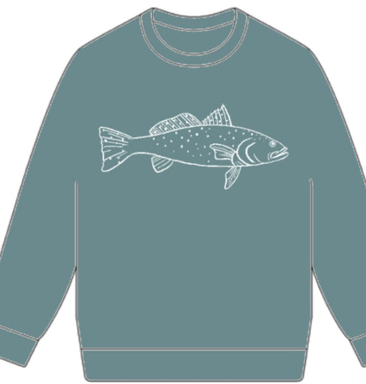 Trout Sweatshirt, Seafoam Green