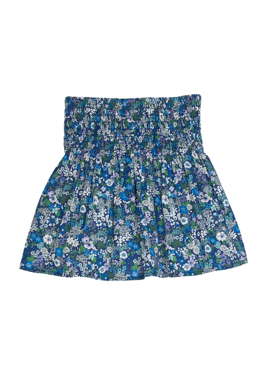 Shirred Circle Skirt, Brookline Blossoms Blue