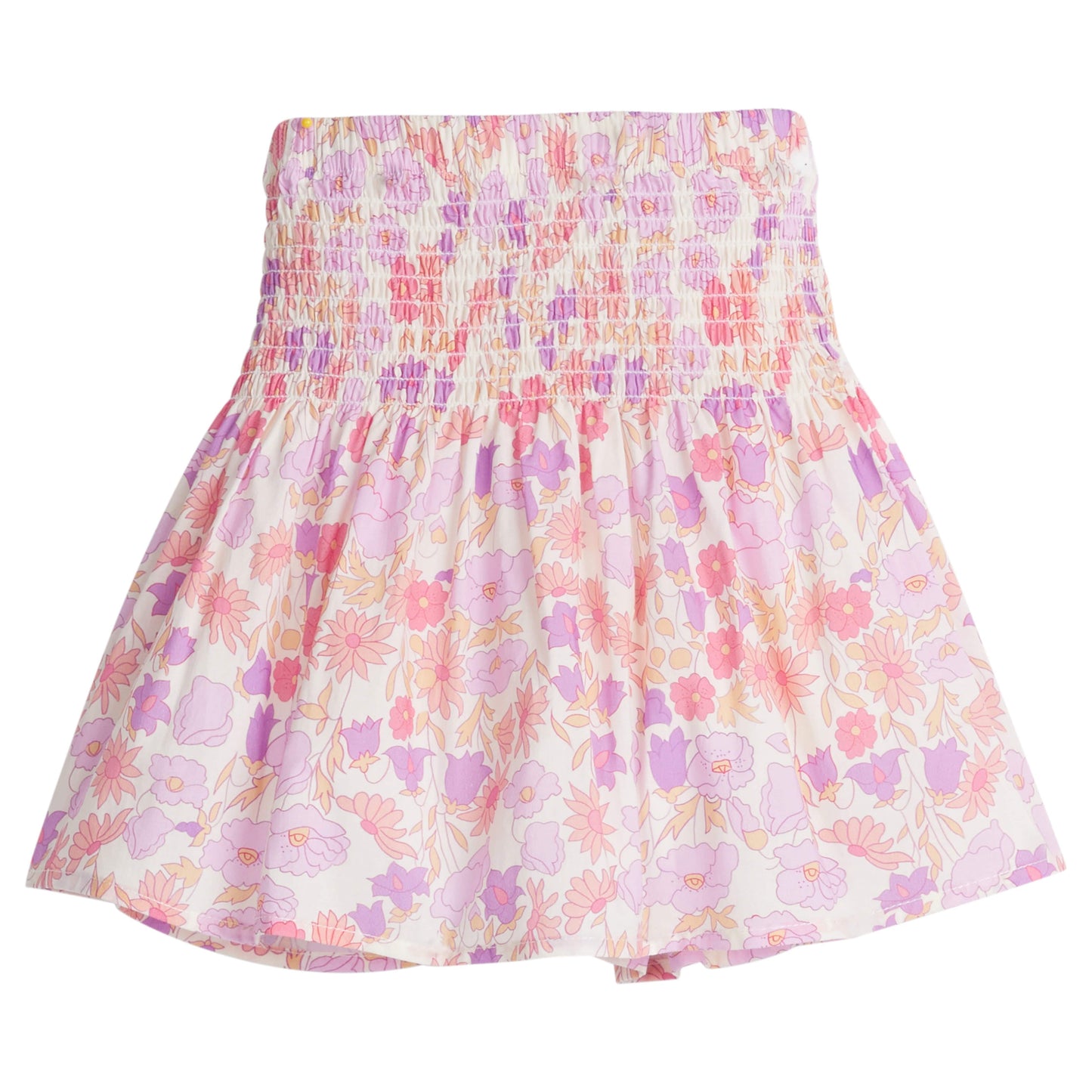 Lisle Lavender Floral Shirred Circle Skirt