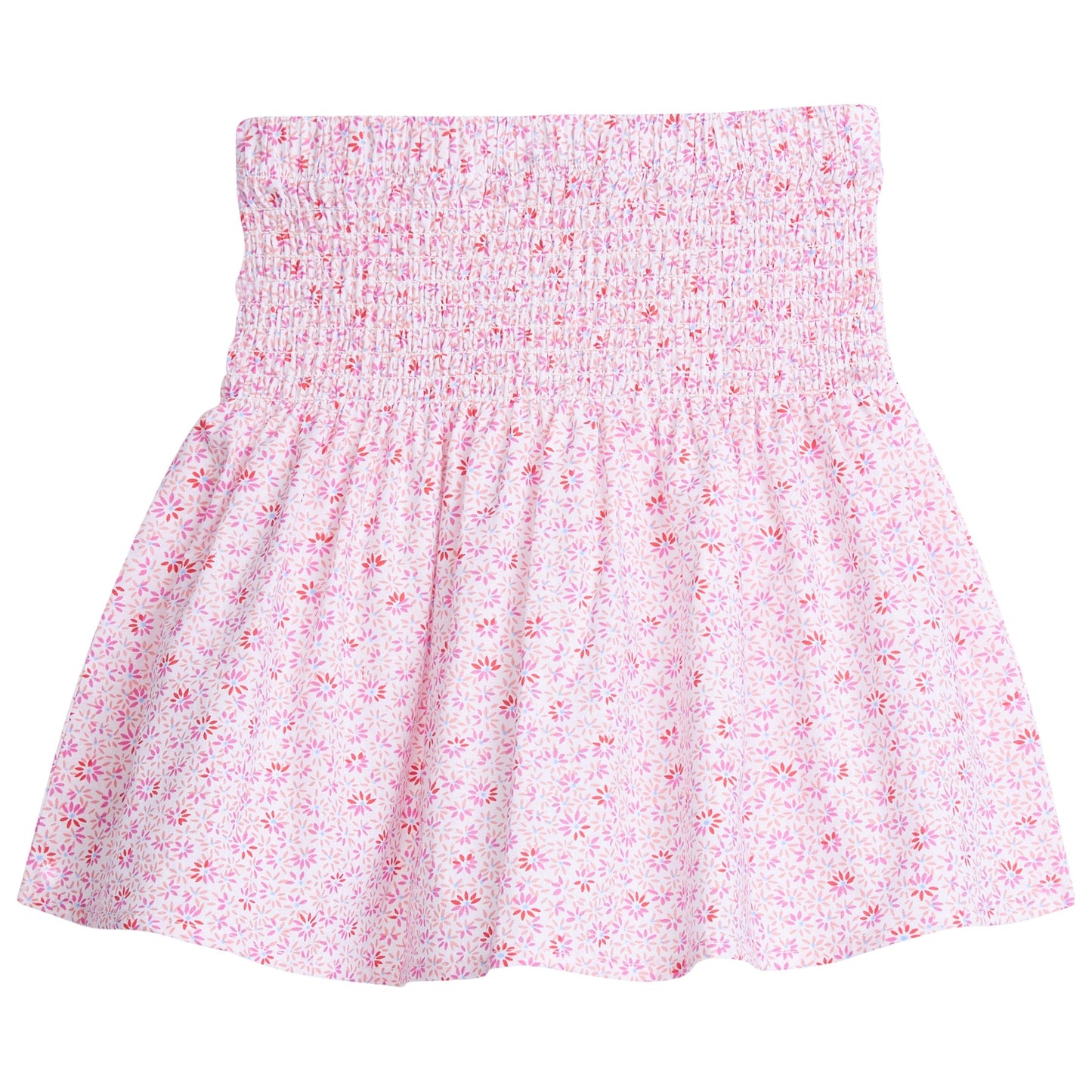 Shirred Circle Skirt, Pink Daisy