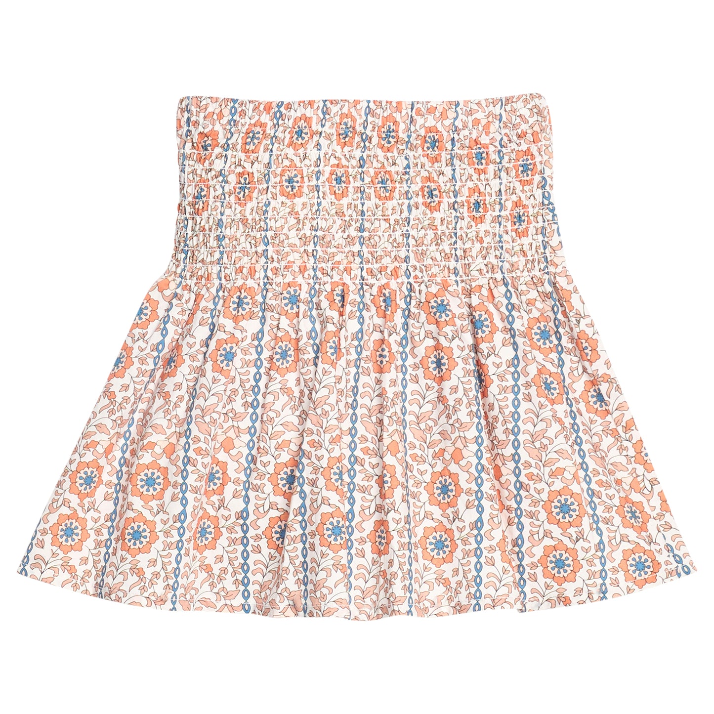 Shirred Circle Skirt, Verbier Vines Orange