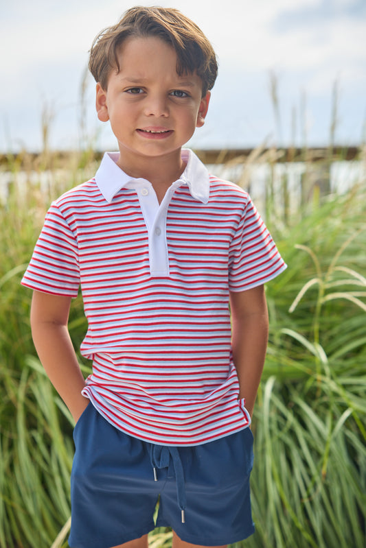 Short Sleeve Polo, Americana Stripe