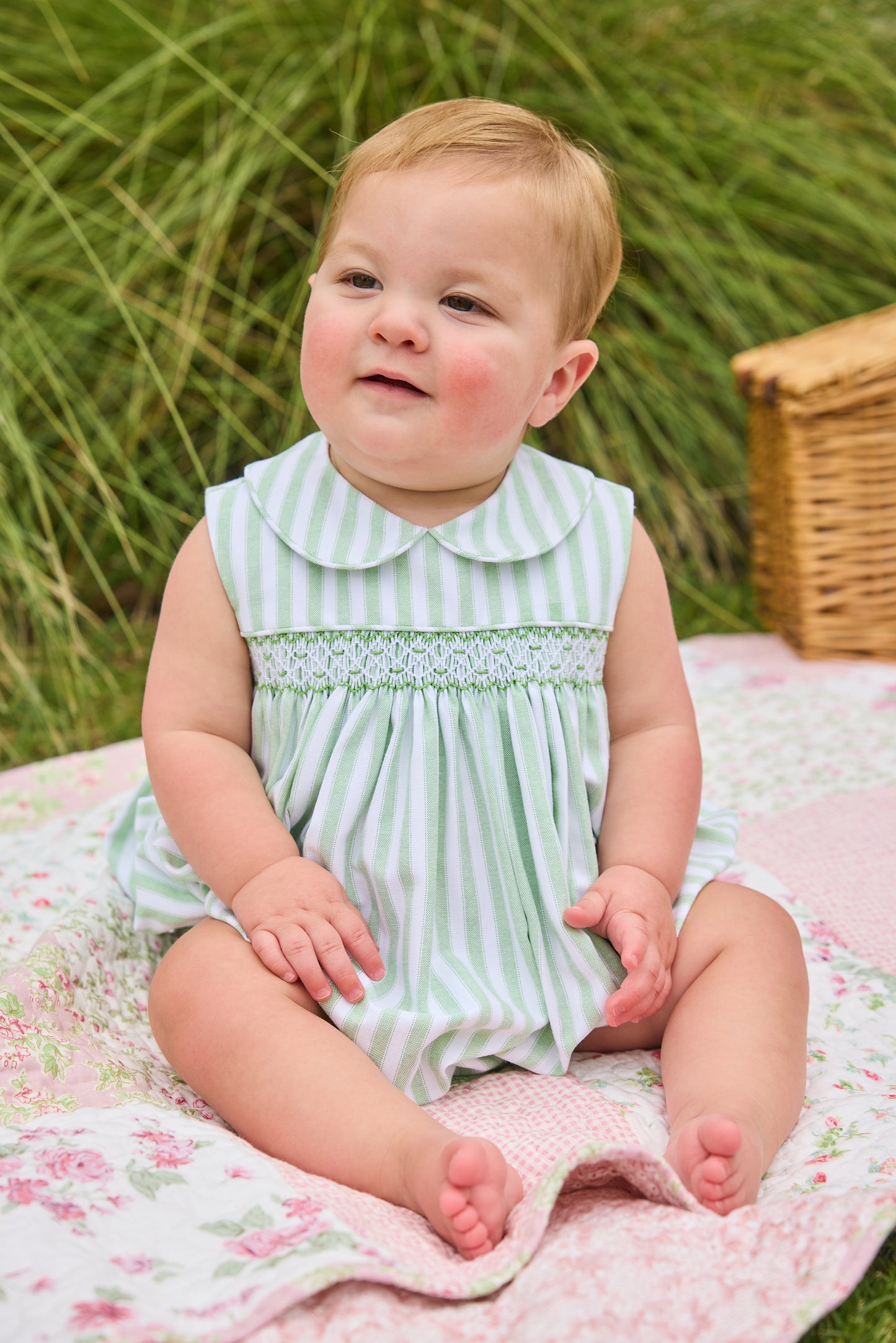 Sleeveless Barrington Bubble, Meriwether Stripe