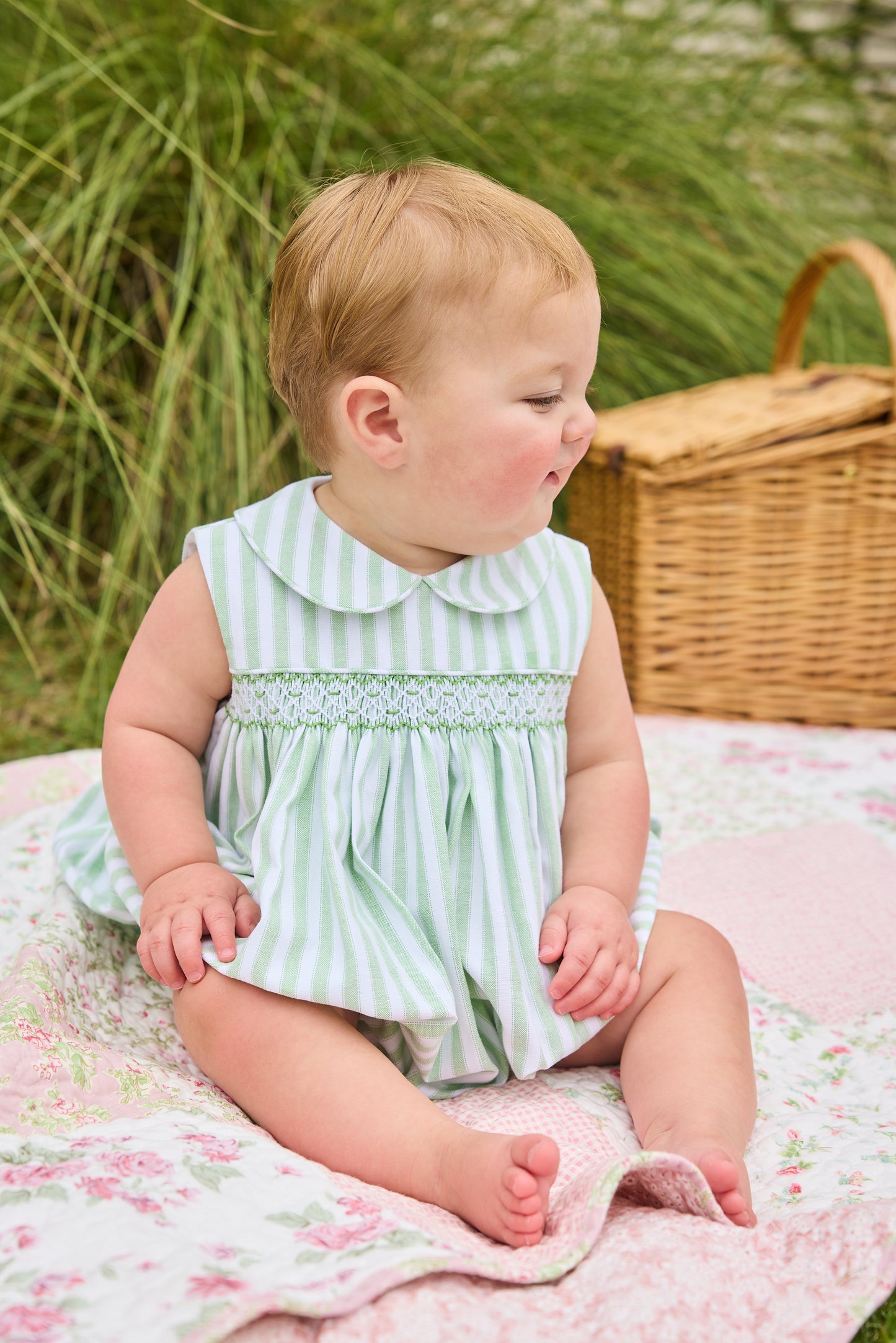 Sleeveless Barrington Bubble, Meriwether Stripe