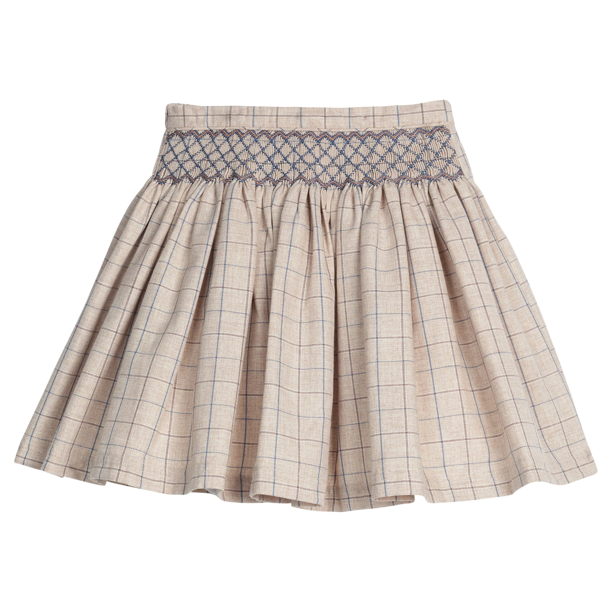 Smocked Molly Skirt, Durham Windowpane