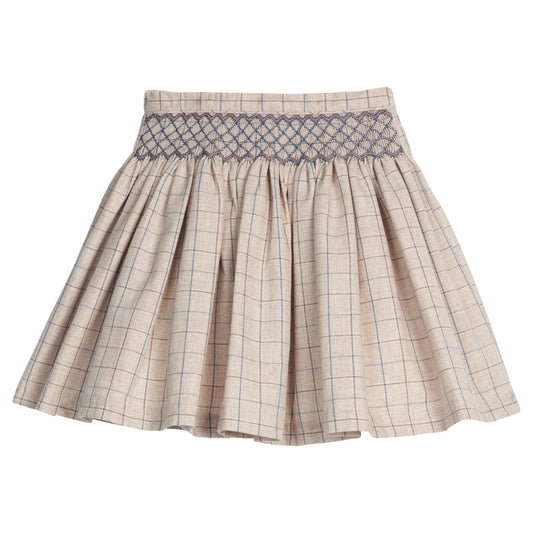 Smocked Molly Skirt, Durham Windowpane