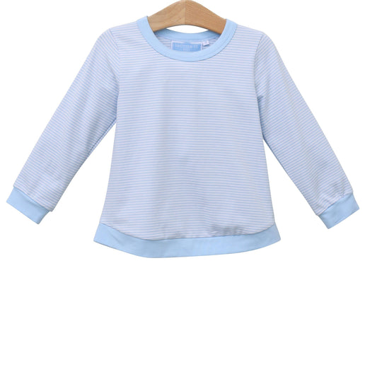 Reagan Top, Light Blue Stripe