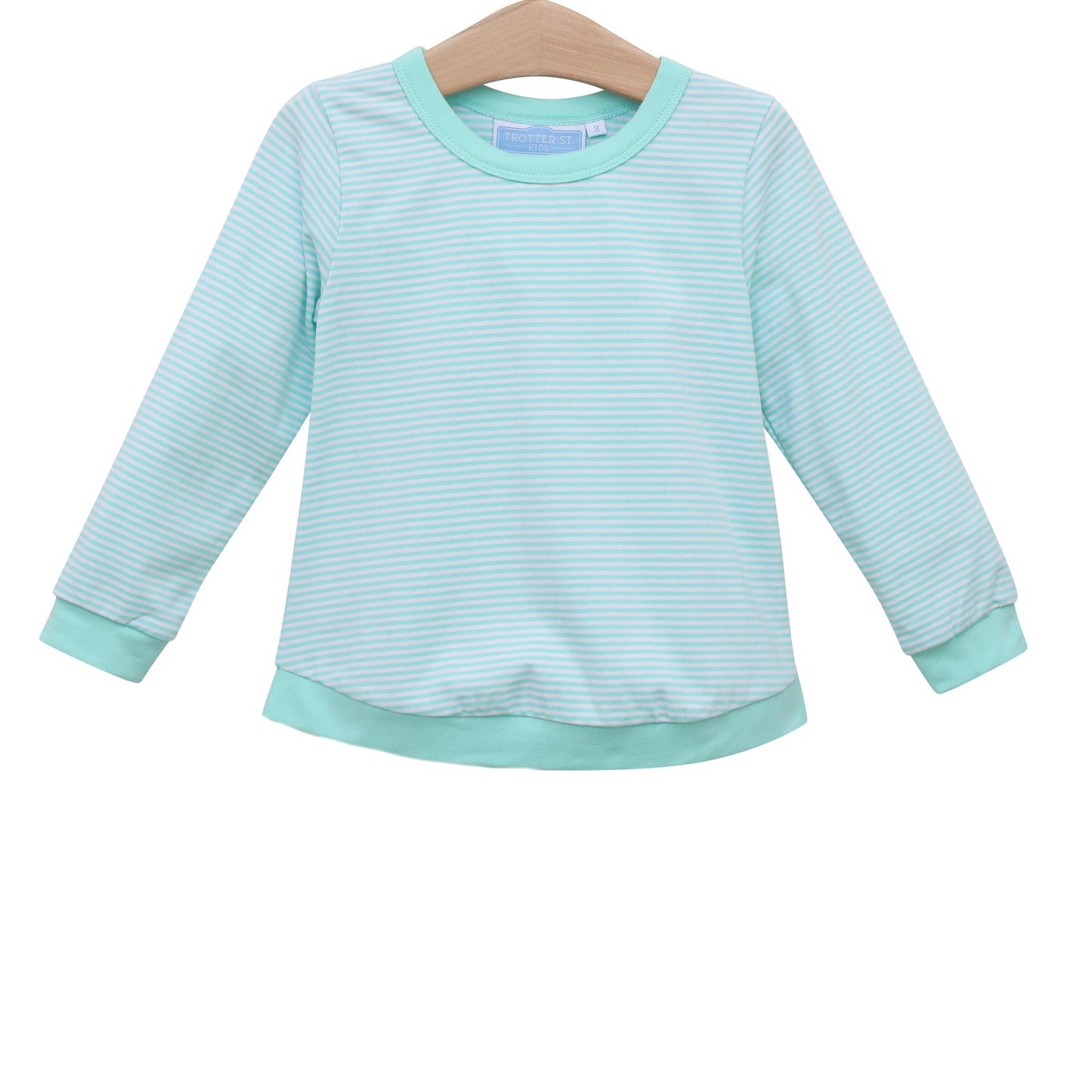 Reagan Top, Mint Stripe