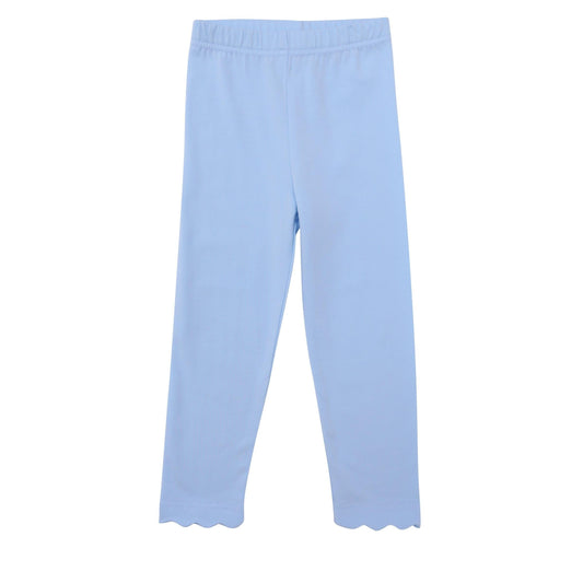 Scallop Leggings, Light Blue